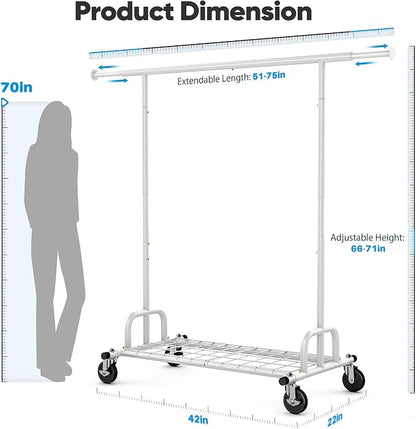 HOKEEPER Clothes Rack Collapsible Clothing Garment Rack Capacity 525LBS - Image 7
