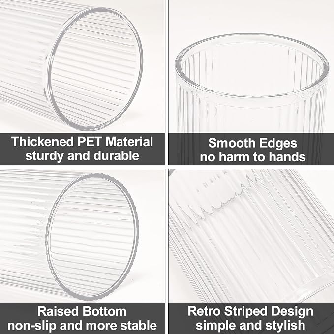 DASITON Makeup Brush Holder Organizer, Acrylic Makeup Brush Cup, Vintage - Image 6