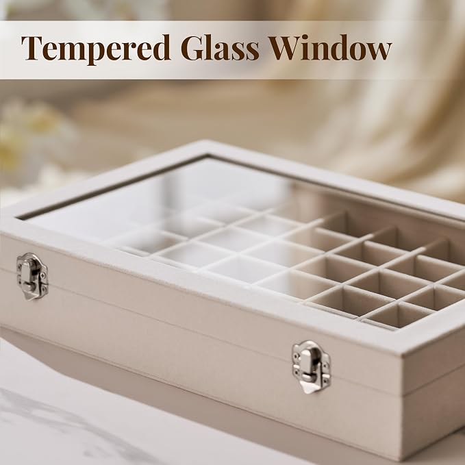 48 Grid Earring Organizer and Storage: Velvet Jewelry Tray - Image 8