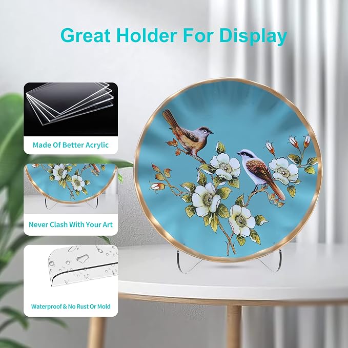 Boloyo 60-Degree Angle Acrylic Plate Display Stand, 4.5 Inch 5PC Clear Acrylic - Image 5