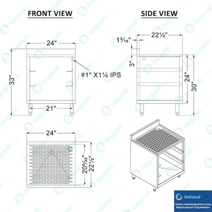 AmGood 22-1/2 in. x 24 in. x 30 in Stainless Steel Glass Rack Storage Cabinet - Image 4