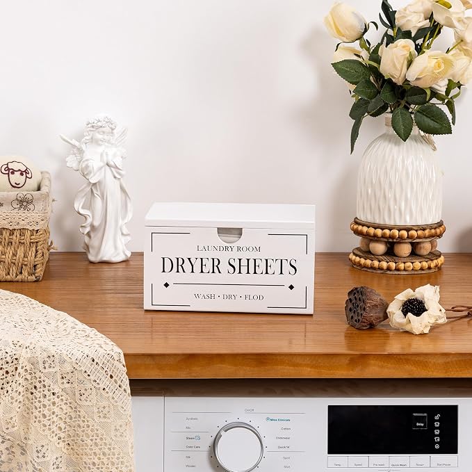 HouseJoy Dryer Sheet Holder-White Dryer Sheet Container - Image 6