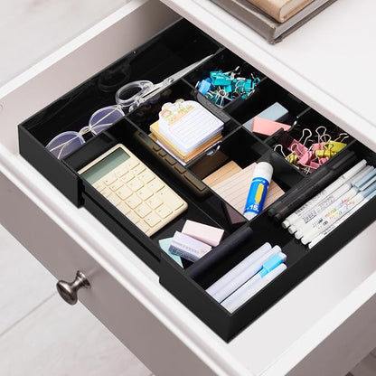 1 PC Acrylic Desk Drawer Organizer 2 Inch Height Expandable Drawer Organizer - Image 7
