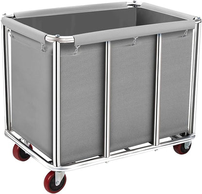 Commercial Laundry Cart on Wheels, 11.35 Bushels Large Roller by frides