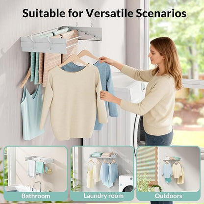BAKON Wall Mounted Foldable Clothes Drying Rack - Image 5