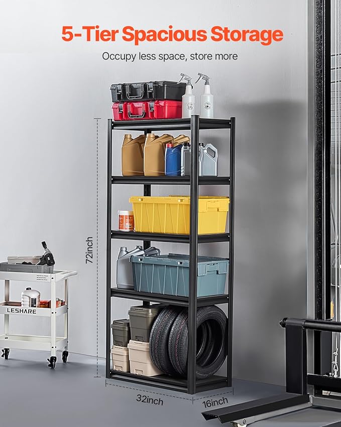 VEVOR Storage Shelves, 2000 lbs, 5 Tier Garage Storage Shelving - Image 3