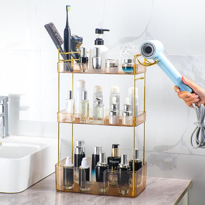 3 Tier Bathroom Organizer Countertop Makeup Perfume Tray Skincare Organizer - Image 6