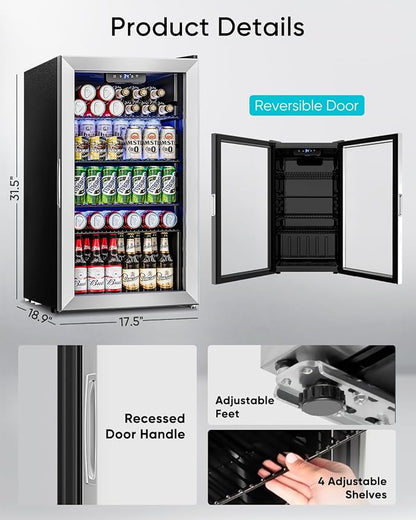 3.2 Cu.Ft Mini Fridge with Glass Door - Image 7