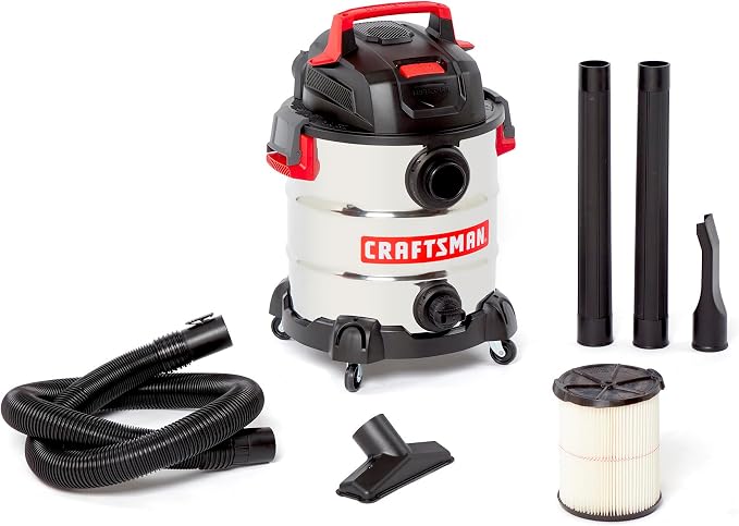 CRAFTSMAN CMXEVBE17155 10 Gallon 6.0 Peak HP Stainless Steel Wet Dry Vac by CRAFTSMAN