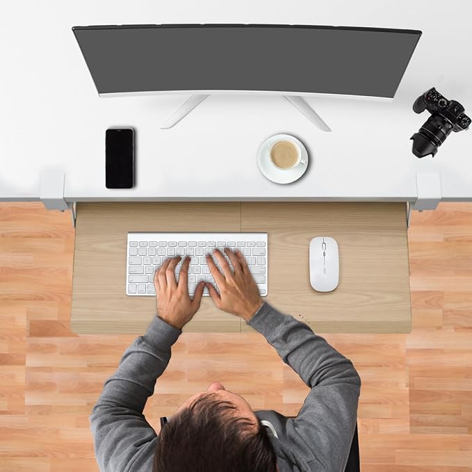 ETHU Keyboard Tray Under Desk, Pull Out Keyboard & Mouse Tray - Image 5