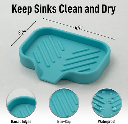 Zulay Kitchen Small Silicone Sponge Holder – Space-Saving Sink Organizer Tray - Image 4
