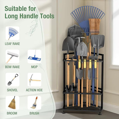 Garden Tool Organizer for Corner, Metal Yard Tool Organizer for Long-Handled - Image 4