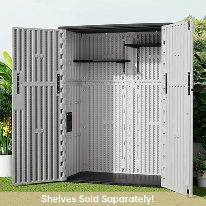 KINYING Outdoor Vertical Storage Shed, 57 Cu.ft Outdoor Storage Cabinet - Image 9