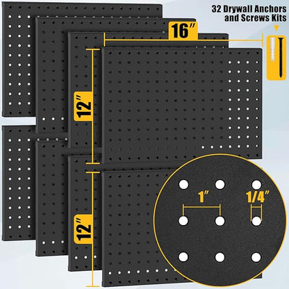 PBHEPJ 8 Pcs Metal Pegboard Panels, Heavy Duty Peg Boards - Image 5