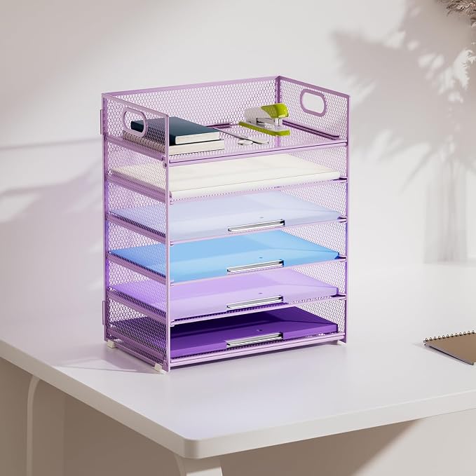 Marbrasse 6 Tier Paper Organizer Letter Tray - Image 6