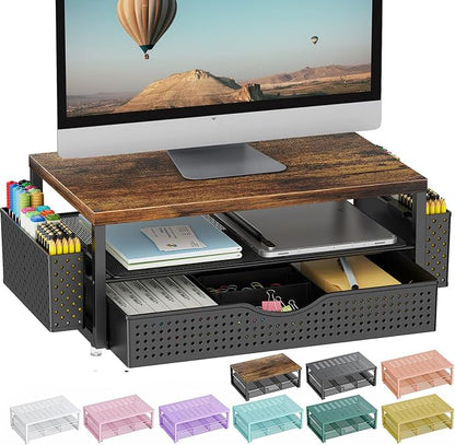 gianotter Wood Monitor Stand Riser, Office Desk Shelf Organizer, Desk Organizer by gianotter