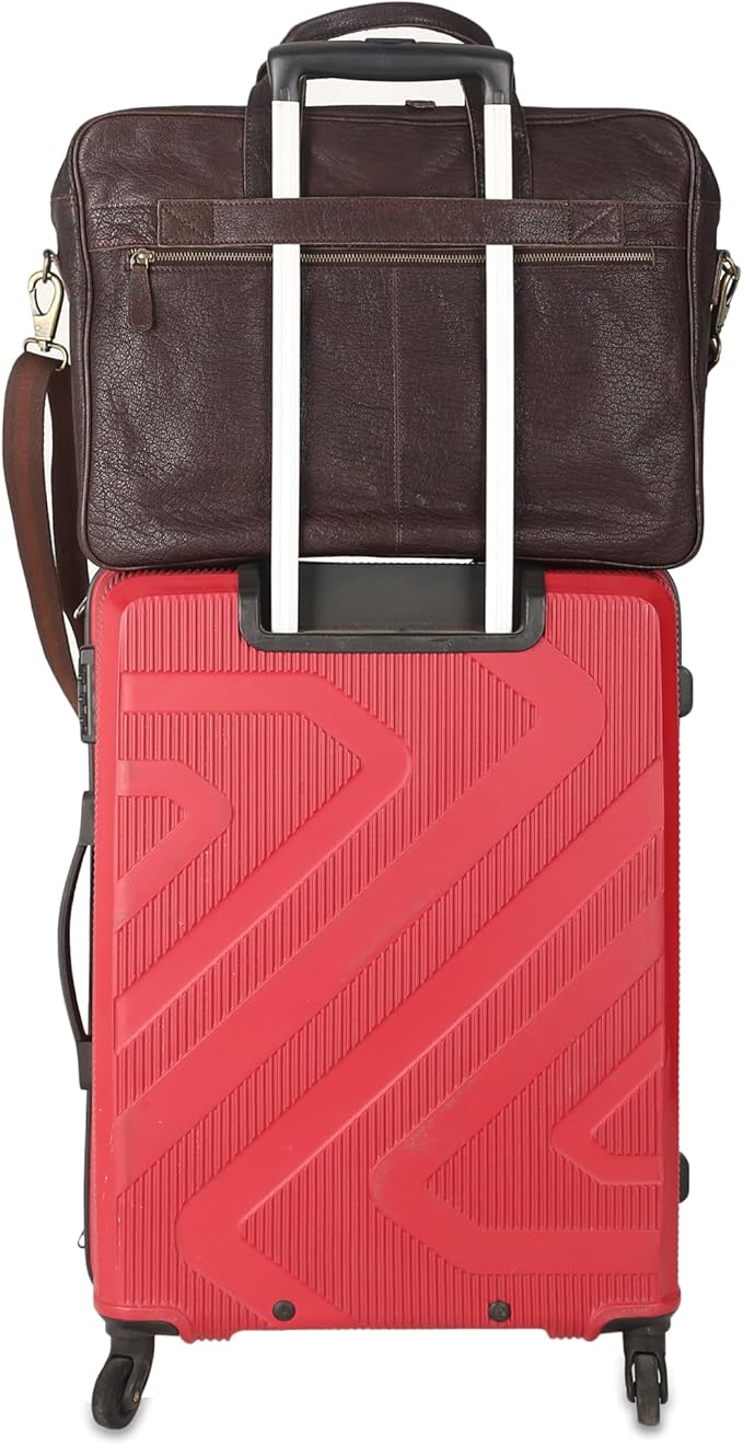 Leather briefcase 18 Inch Laptop Messenger Bags - Image 2