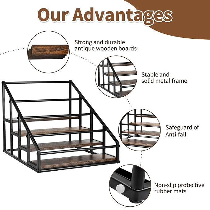 Coffee Syrup Rack Organizer, Liquor Bottle Display Shelf, Water cup display - Image 4
