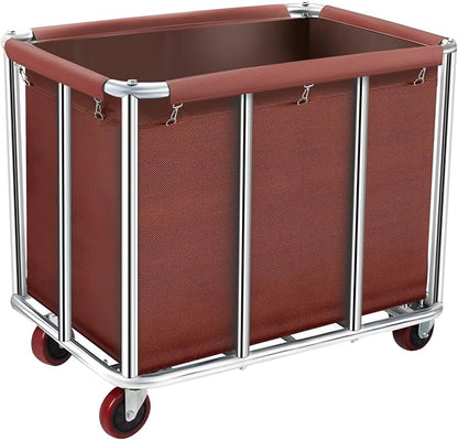 Commercial Laundry Cart on Wheels, 11.35 Bushels Large Roller by frides