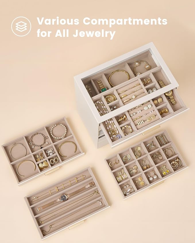 Lolalet Jewelry Box Organizer, 8-Layer Jewelry Organizers and Storage Case - Image 5