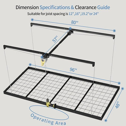 Overhead Garage Storage Rack – 4x8 FT Garage Ceiling Storage Racks - Image 2