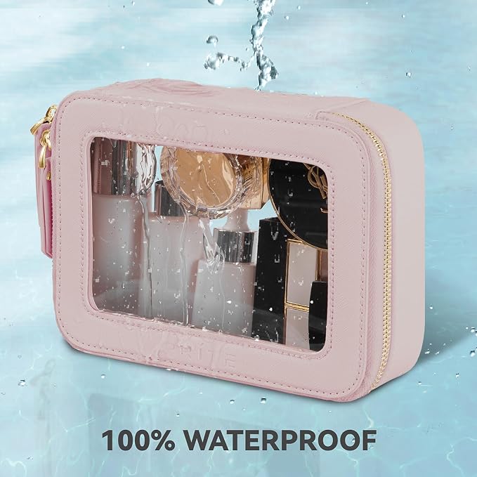 Prite Clear Makeup Bag Cosmetic Organizer Case Waterproof Travel Toiletry Bag - Image 4