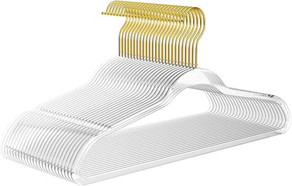 Premium Clear Invisible Acrylic Hangers, 20 Pack Ultra Slim & Space Saving Suit by MIZGI