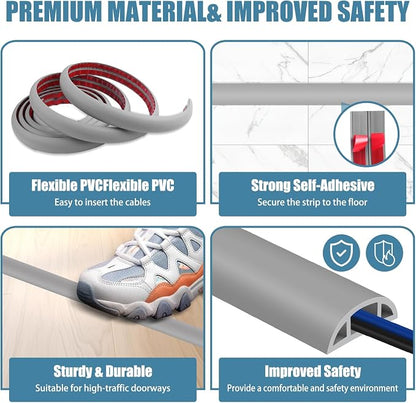 Floor Cord Covers for Wires 20FT Cable Hider Wire Cover Self Adhesive Cord - Image 3