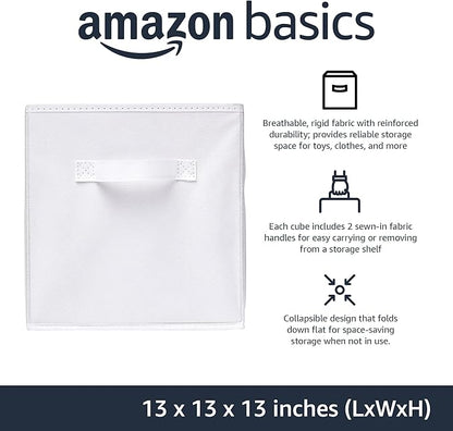 Amazon Basics Cube Organizer Storage Bins Handles, Collapsible Fabric - Image 2