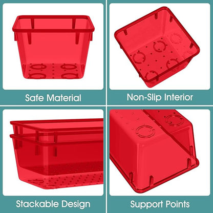 WOWBOX 25 PCS Plastic Drawer Organizer Set, 4 Sizes Desk Drawer Divider - Image 3