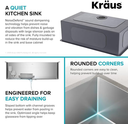 KRAUS Standart Pro 30 -inch Undermount Single Bowl 16 Gauge Stainless Steel - Image 10