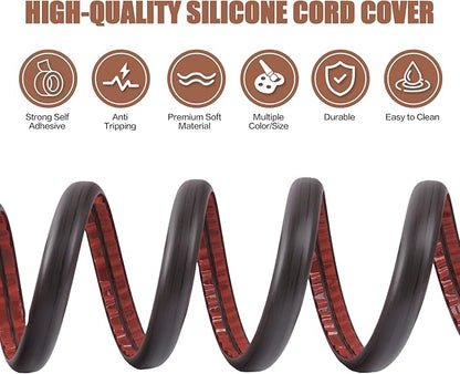 Floor Cord Cover Self Adhesive Cord Hider, 10FT Cable Management, Extension - Image 3
