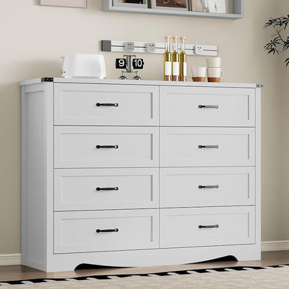 8-Drawer Dresser for Bedroom, Modern Wooden Chest of Drawers - Image 8