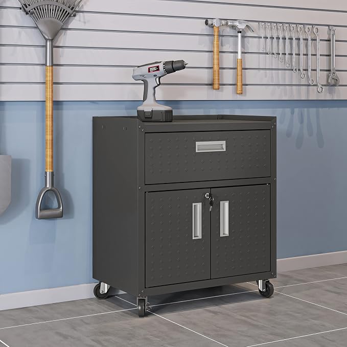 Manhattan Comfort Fortress Storage Units, Charcoal Gray - Image 2