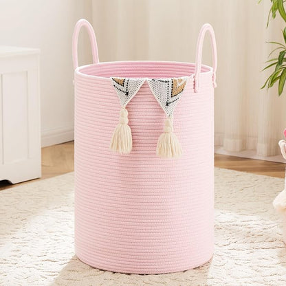 Laundry Basket, Woven Cotton Rope Laundry Hamper, 60L by Artfeel