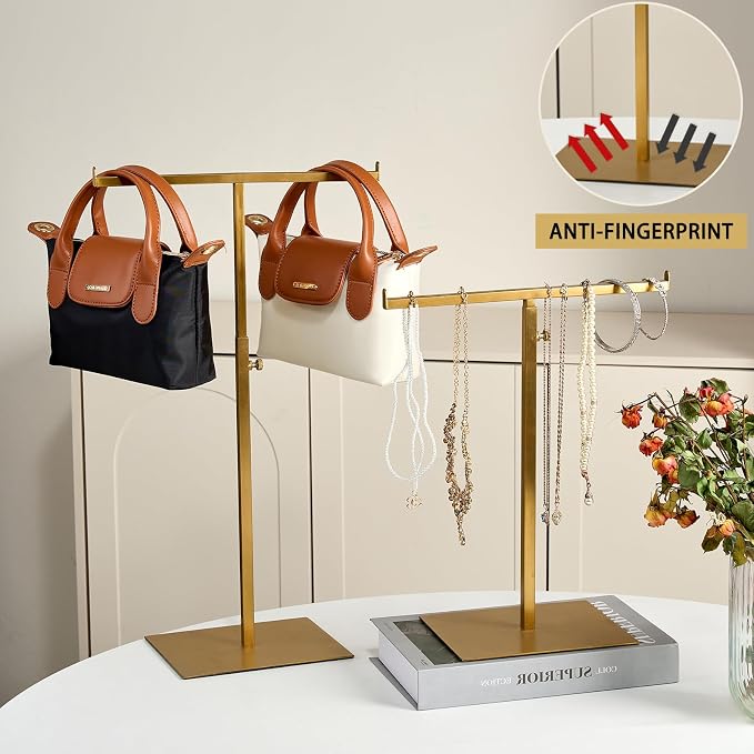 Purse Display Stand Jewelry Towers 2 Packs Stainless Steel Bag Stand Tabletop - Image 3
