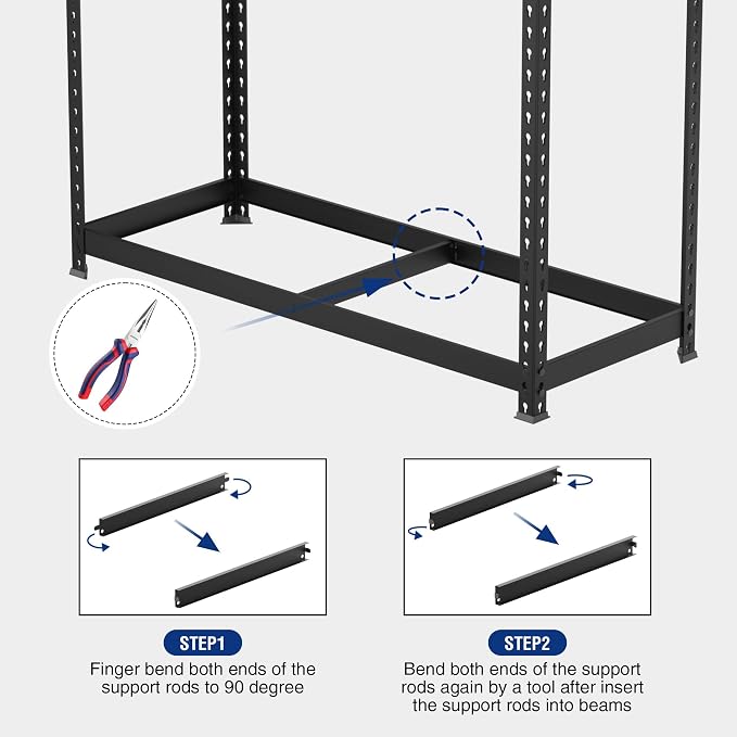 WORKPRO 5-Tier Steel Shelving Unit-Black, 35-3/10”W x 17-1/2”D x 72”H, - Image 6