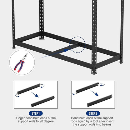 WORKPRO 5-Tier Steel Shelving Unit-Black, 35-3/10”W x 17-1/2”D x 72”H, - Image 6