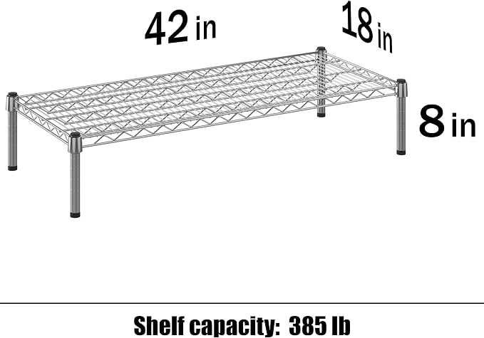 18" Deep x 42" Wide x 8" Height 1-Tier Wire Shelving Kit | NSF Commercial - Image 3
