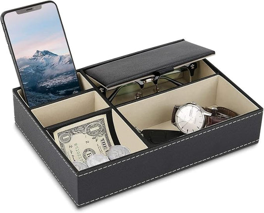 Baoyun Mens Valet Tray Organizer, Mens Jewelry Box, Nightstand Organizer by ByforKitchenHome