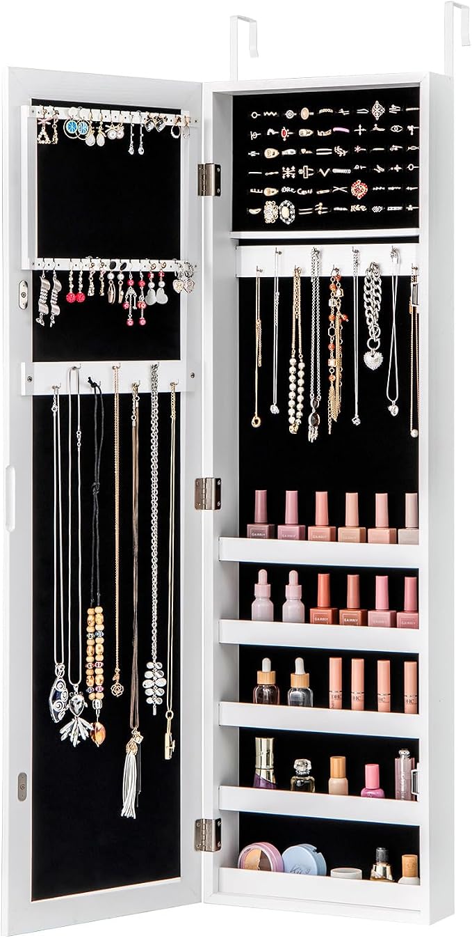 Giantex Jewelry Armoire with Full Length Mirror, Wall and Door Mounted Jewelry by Giantex