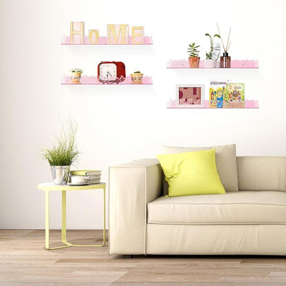 Floating Shelves for Wall, 4 Pack 15.7’’x 3.5’’Adhesive Acrylic Shelves - Image 5