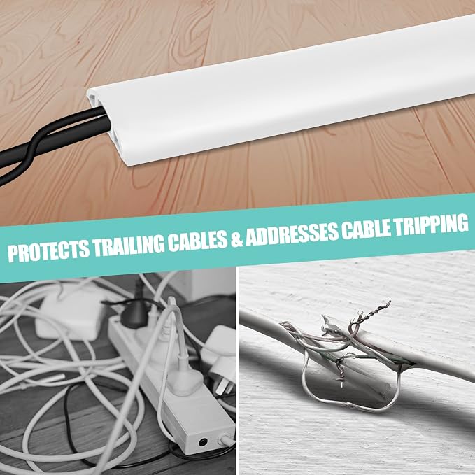 Floor Cord Cover Self Adhesive Cord Hider, 20FT Cable Management, Extension - Image 6