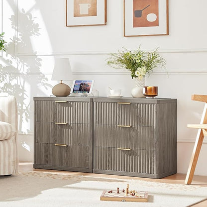 LEYAOYAO 23" Wide Fluted Farmhouse Night Stand Set of 2 - Image 4