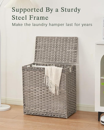 Laundry Hamper with Lid Wicker Laundry Basket 112 L Laundry Hampers Handwoven - Image 8
