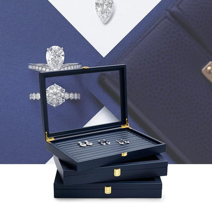 Oirlv Premium Blue Leather Flat Jewelry Tray - Image 8