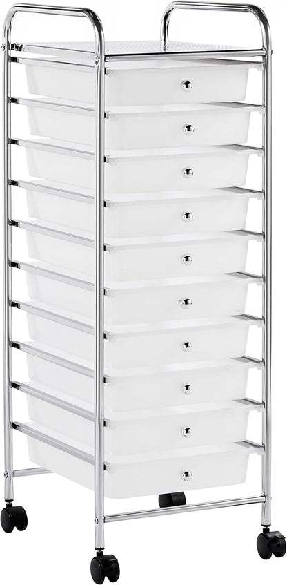 Yaheetech 10 Drawer Cart Rolling Plastic Storage Cart and Organizer by Yaheetech