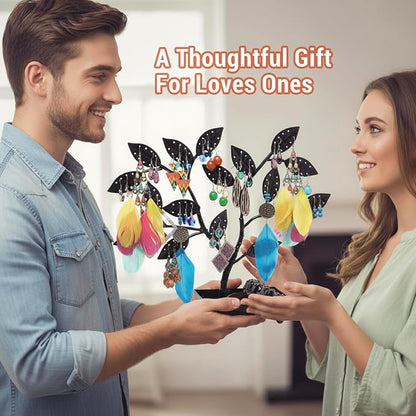 MyGift Jewelry Tree w/Bird Nest 48 pair Earrings Holder, Bracelets/Necklace - Image 6
