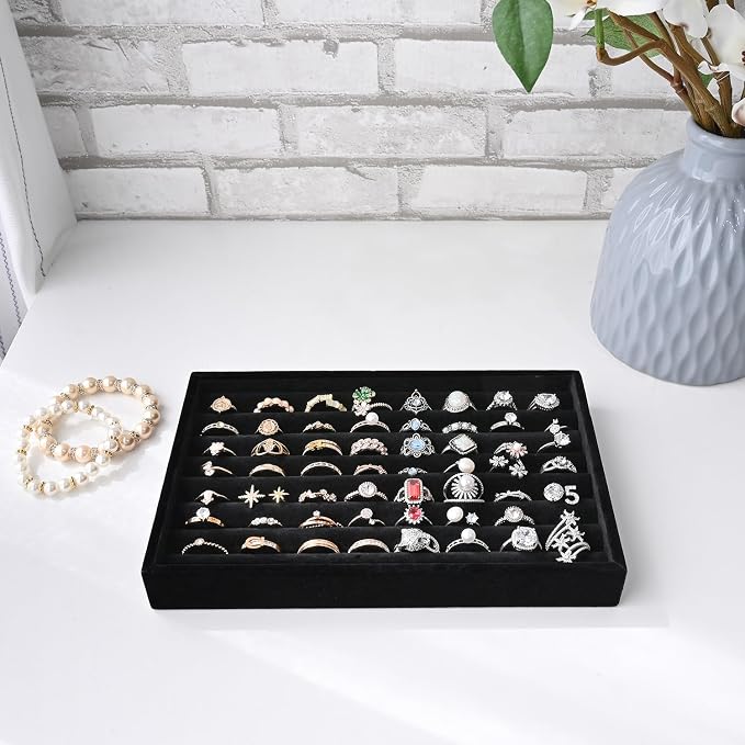 MOOCA 2 Pcs Set Ring Tray Display, Ring Showcase Display Jewelry Organizer Stand - Image 7