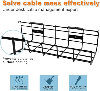 Under Desk Cable Management- 4 Pack Cord Organizer. Metal Wire Cable Management - Image 3